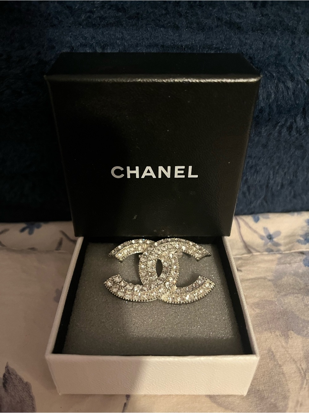 Double C’s Crystal Logo Brooch